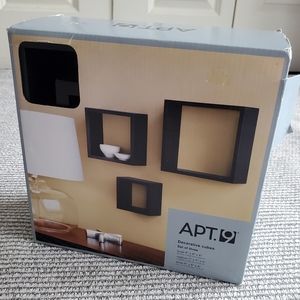 APT. 9  Set of Three Black Decorative Cubes New in Box